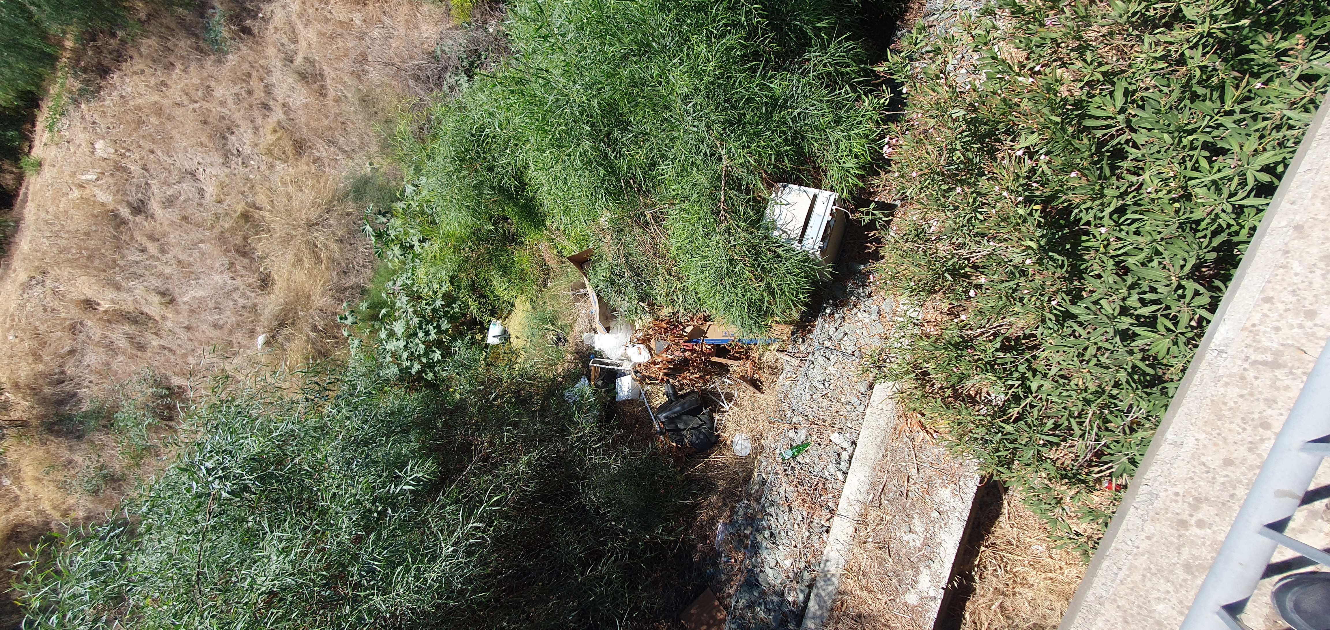 Dumped furniture and other large items in the river